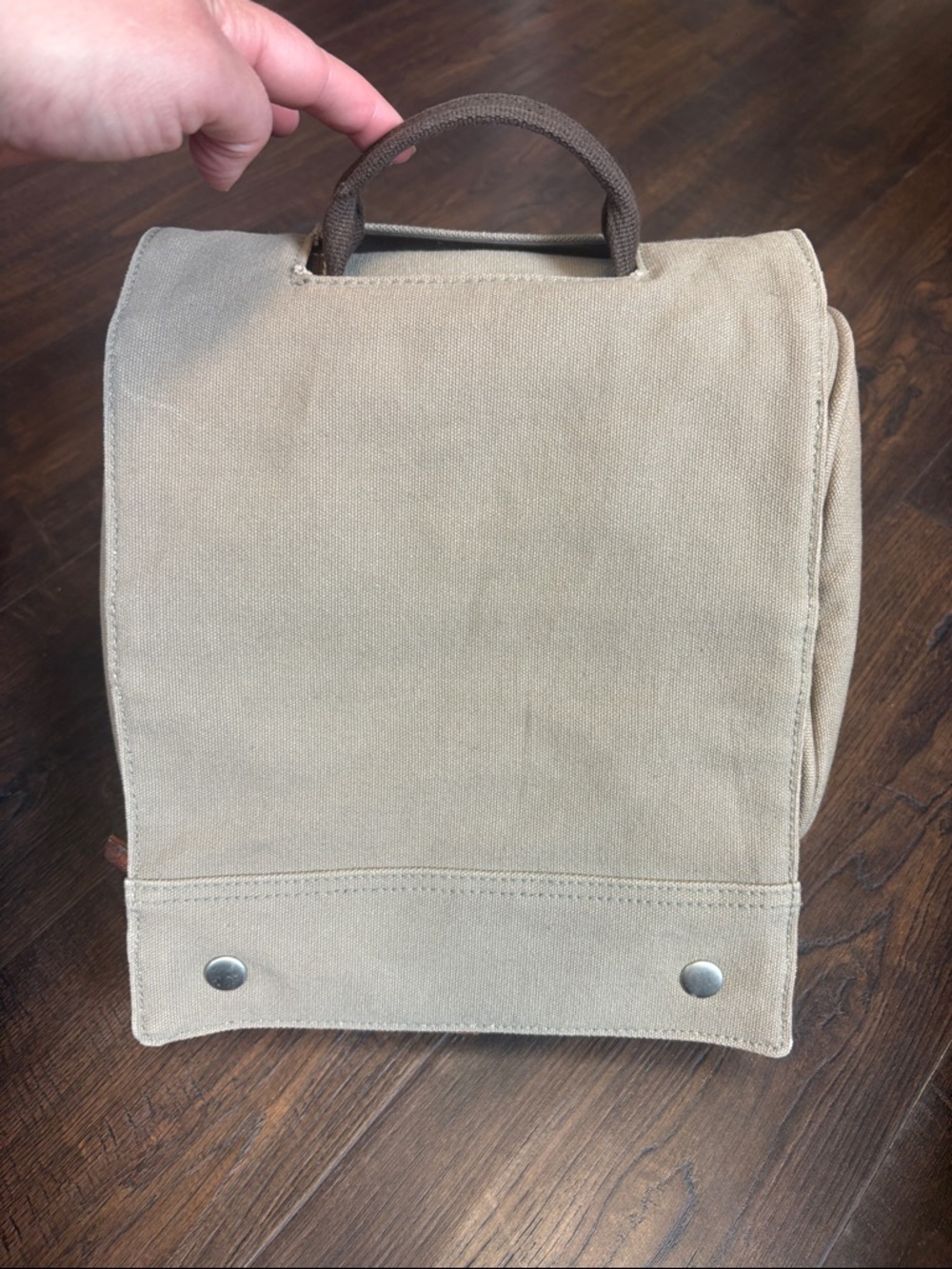 BANANA REPUBLIC Vintage Men's Khaki Canvas/Leather Handle Toiletry Travel Bag